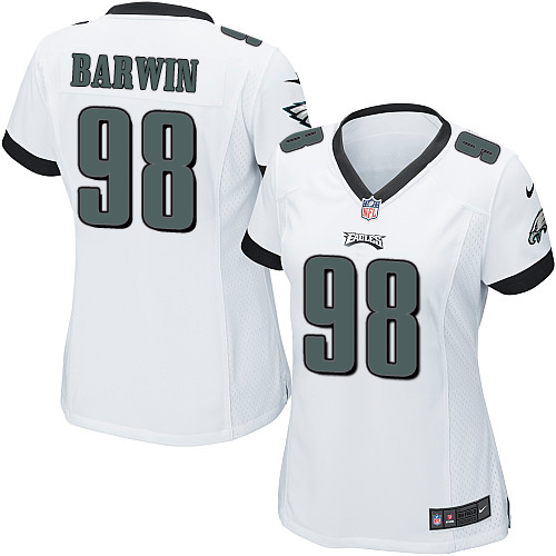 Women's Limited Connor Barwin Nike Jersey White Road - #98 NFL Philadelphia Eagles